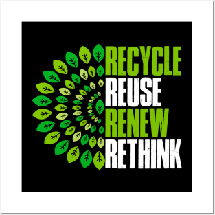 Recycle Reuse Renew Rethink Crisis Environmental Activism Posters and Art